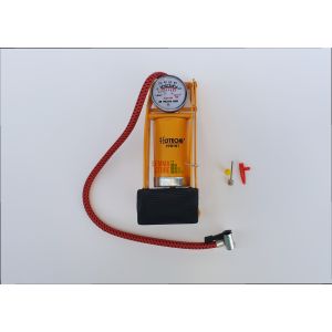 GONFIATORE POMPA A PEDALE A 1 CILINDRO MANOMETRO BICI AUTO MOTO POMPA A PEDALE