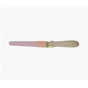 PIETRA CON MANICO LEGNO IN CORINDONE ROSA FORMA TONDA CONICA GRANA 400 DURA  AFFILATURA AFFILARE LAME DA TAGLIO LAMA SEGHETTATA FORBICE FORBICI CESOIE SEGACCI COLTELLO COLTELLI ATTREZZI DA GIARDINO 