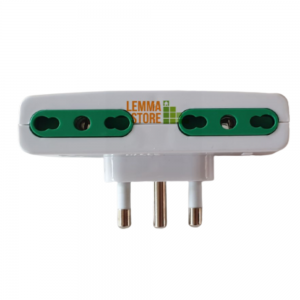 MULTIPRESA 4 POSTI ATTACCO GRANDE SPINA 16A BIPASSO PIATTA ADATTATORE QUADRUPLO