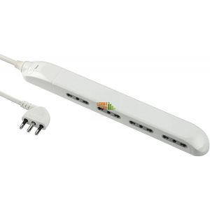 MULTIPRESA CIABATTA ELETTRICA SOTTILE 4 POSTI BIPASSO SPINA 16A PIATTA CAVO 1,5M