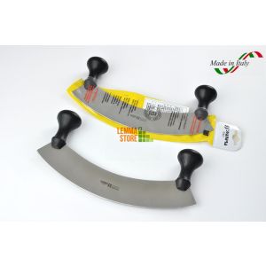  MEZZALUNA COLTELLO TRITAPREZZEMOLO  26 CM INOX MANICO NERO 