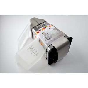 GRATTUGIA MANUALE 4 FACCE IN ACCIAIO FRUTTA VERDURA FORMAGGIO CON RACCOGLITORE