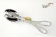 PINZA FORBICE INSALATA CUCCHIAIO E FORCHETTA MOLLA ACCIAIO INOX 18/10 CUCCHIAIO E FORCHETTA