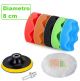 SET SPUGNE PER LUCIDATURA AUTOMOBILE 6PZ  PER TRAPANO 8CM SMERIGLIATRICE FRULLINO LUCIDARE