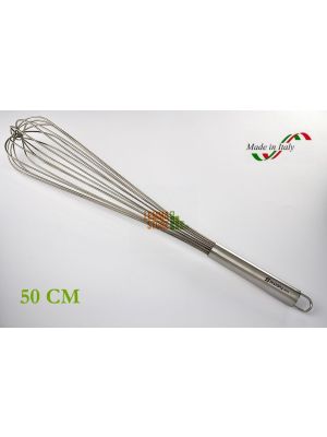 FRUSTA ACCIAIO INOX GRANDE 50 CM DA CUCINA MANUALE IN FILO PROFESSIONALE A MANO