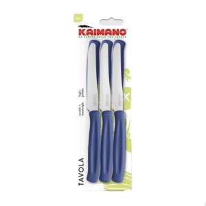 COLTELLI DA TAVOLA KAIMANO 6PZ LAMA SEGHETTATA PUNTA TONDA MANICO PLASTICA DINAMIK