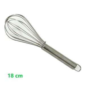 FRUSTA ACCIAIO INOX 18 CM DA CUCINA MANUALE IN FILO PROFESSIONALE IMPASTO A MANO