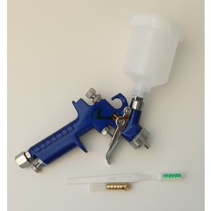 PISTOLA AEROGRAFO SPRAY GUN SERBATORIO PLASTIC PER VERNICIARE VERNICE A SPRUZZO ¼ COMPRESSORE ACCIAIO INOX COMPRESSORE 