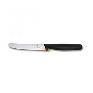 COLTELLO VICTORINOX TAVOLA LAMA TONDA ARROTONDATA LISCIA LISCIO BISTECCA CARNE  NERO SWISS MADE