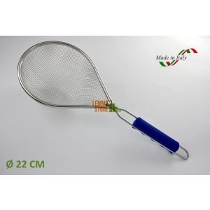 SCOLA PASTA COLATUTTO CON MANICO A RETE ACCIAIO INOX 42 CM