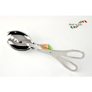 PINZA FORBICE INSALATA CUCCHIAIO E FORCHETTA MOLLA ACCIAIO INOX 18/10 CUCCHIAIO E FORCHETTA