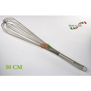 FRUSTA ACCIAIO INOX GRANDE 50 CM DA CUCINA MANUALE IN FILO PROFESSIONALE A MANO