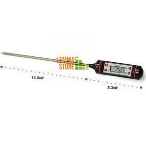 TERMOMETRO PER ALIMENTI DIGITALE SONDA IN ACCIAIO CIBI E BEVANDE