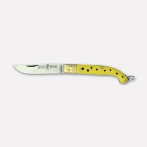 COLTELLO LO ZUAVO DA TASCA COLTELLINO TASCABILE MANICO TARTARUGATO INOX GIALLO 