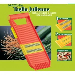 AFFETTATORE GRATTUGIA A TAGLIO JULIENNE 2 SPESSORI LAME MANDOLINA AFFETTAVERDURE