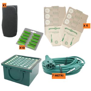 KIT FOLLETTO VK 130 131 SACCHETTI PROFUMI FILTRI FILO COMPATIBILI VORWERK 