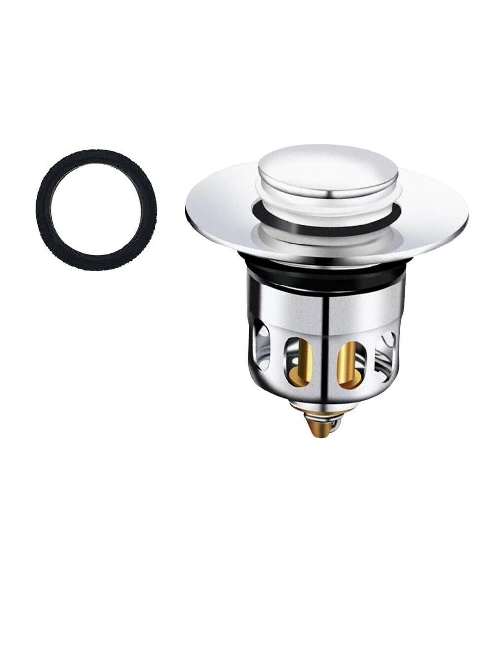 Tappo Pop-Up Universale Per Lavandino - Con Filtro E Design Floreale - Foto 5