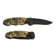 COLTELLO SERRAMANICO PIEGHEVOLE TASCABILE INOX PLASTICA MIMETICO LEOPARD VALEX