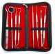 SET 8PZ STRUMENTI PULIZIA DENTALE CURA DENTE DENTISTA SPECCHIETTO PINZETTA SONDA