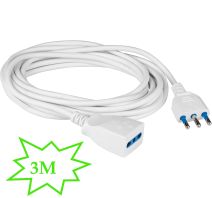 PRO ELEC - Presa Prolunga Gommata 2 Vie 13A Bianca